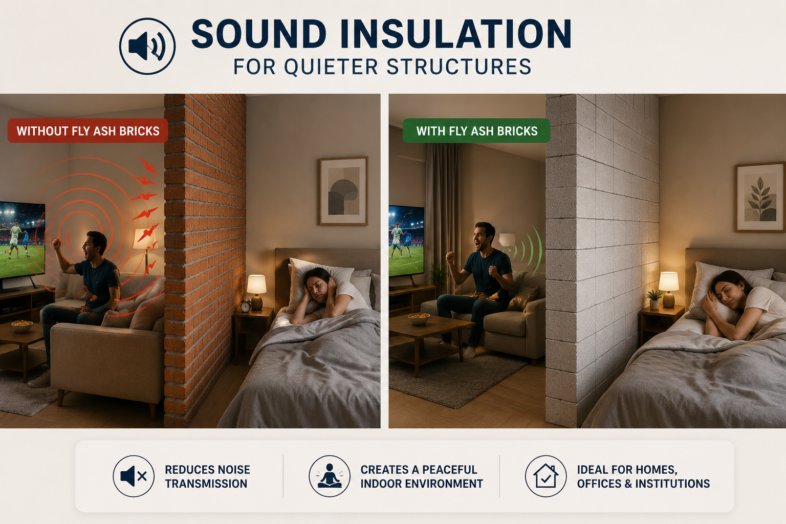 Sound insulation for quieter structures