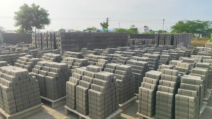 Fly ash bricks being manufactured at the VCP yard